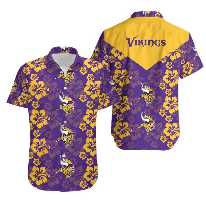 Minnesota Vikings Flowers Hawaiian Shirt For Fans-1
