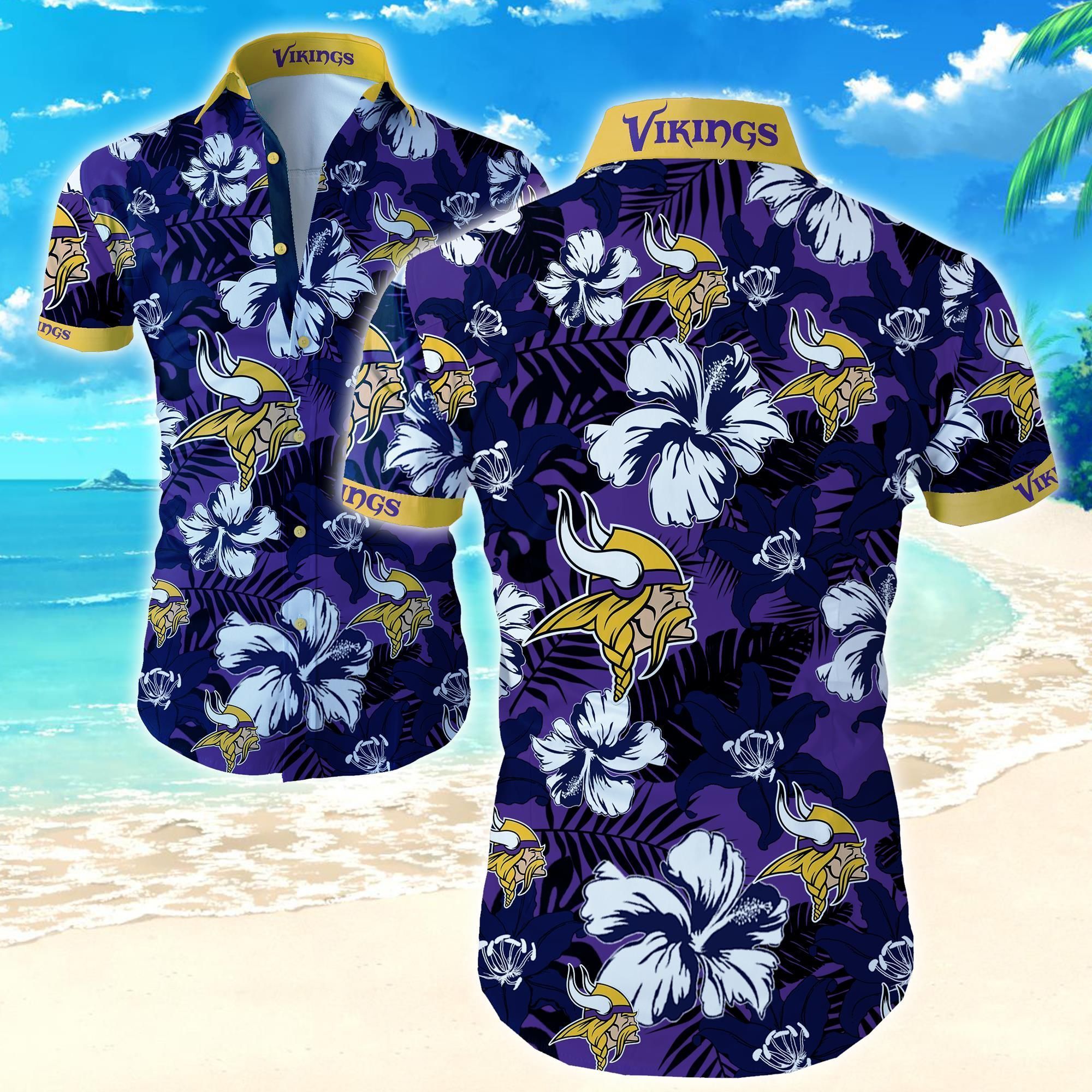 Minnesota Vikings Hawaiian Aloha Shirt For Fans 03-1