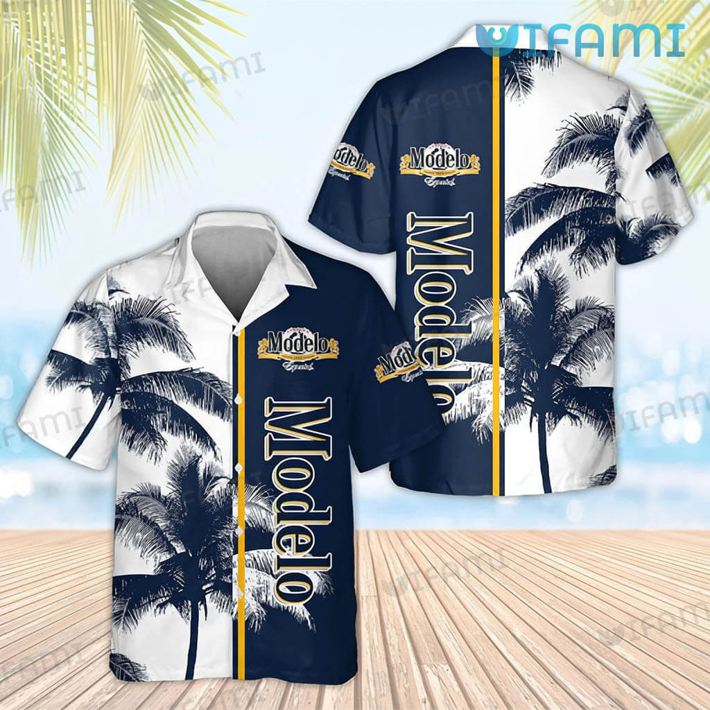 Modelo Hawaiian Shirt Palm Tree Beer Lovers Gift