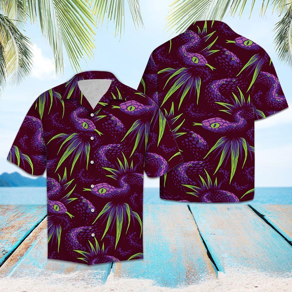 Mr Snake In The Rainforest Purple Hawaiian Shirt