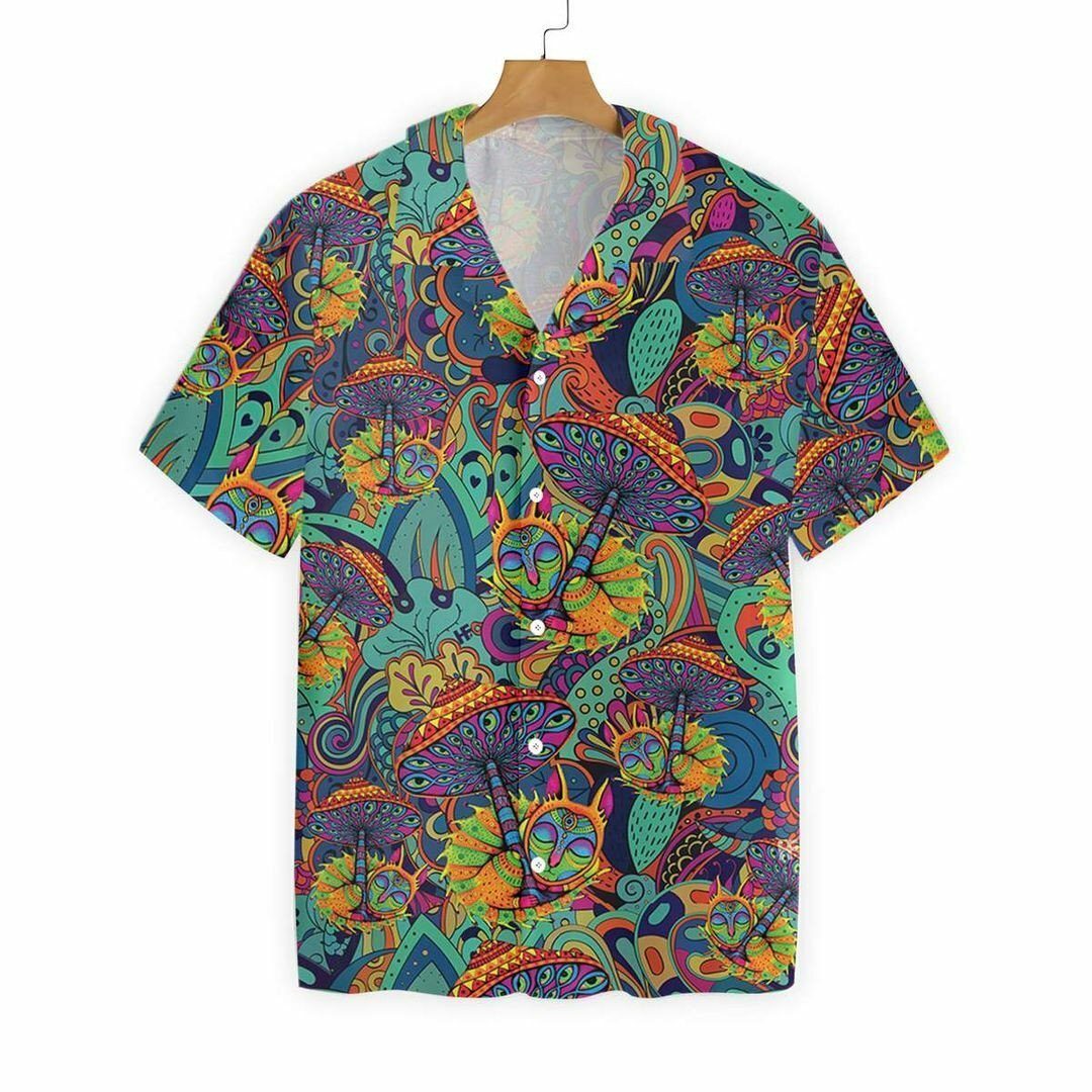Mushroom Hippie 3d All Over Printed Hawaiian Shirt