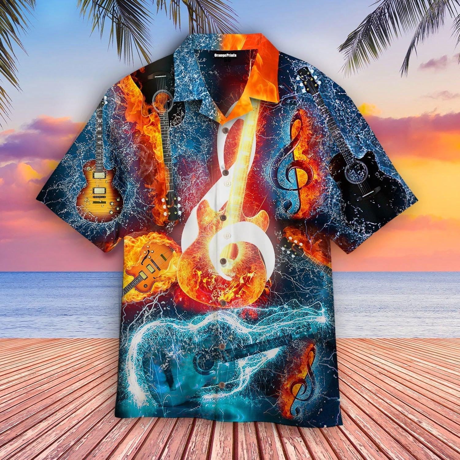 Music Note Guitar Hawaiian Shirt