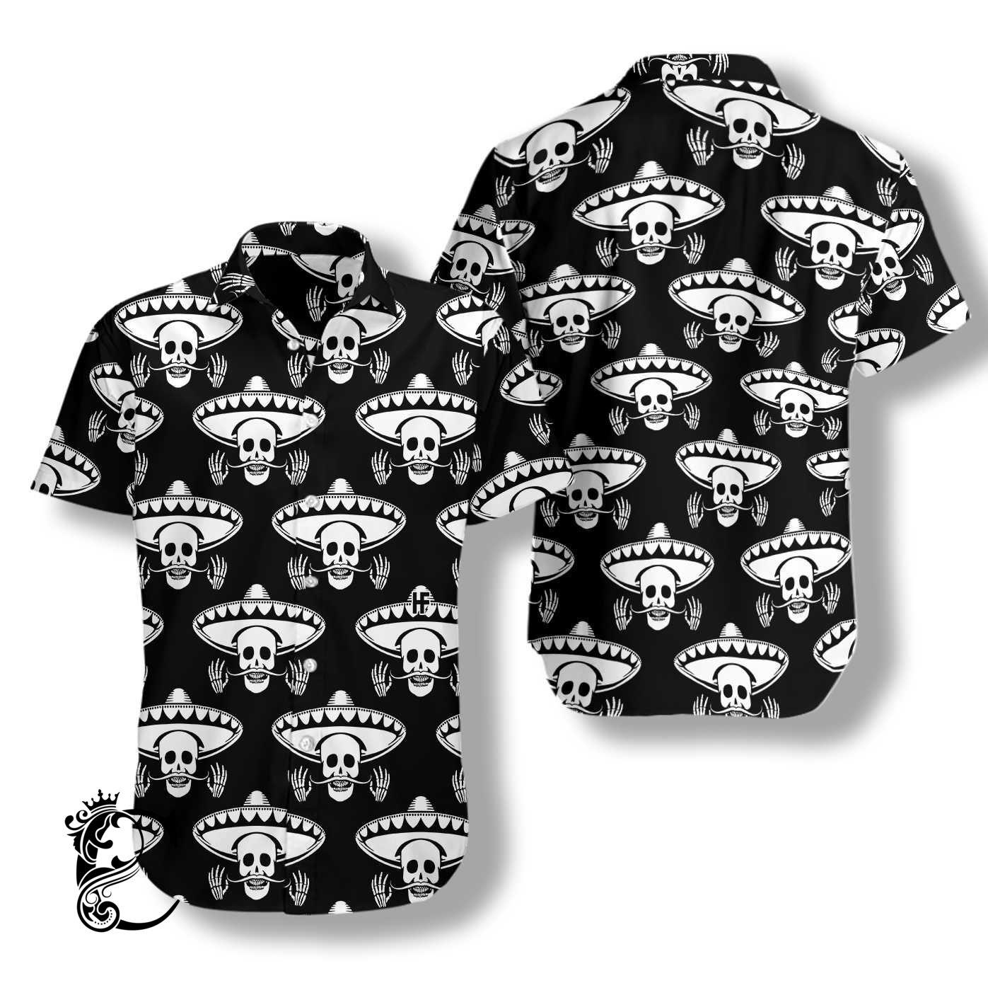 Mustache Skull Mexico Hawaiian Shirt-1
