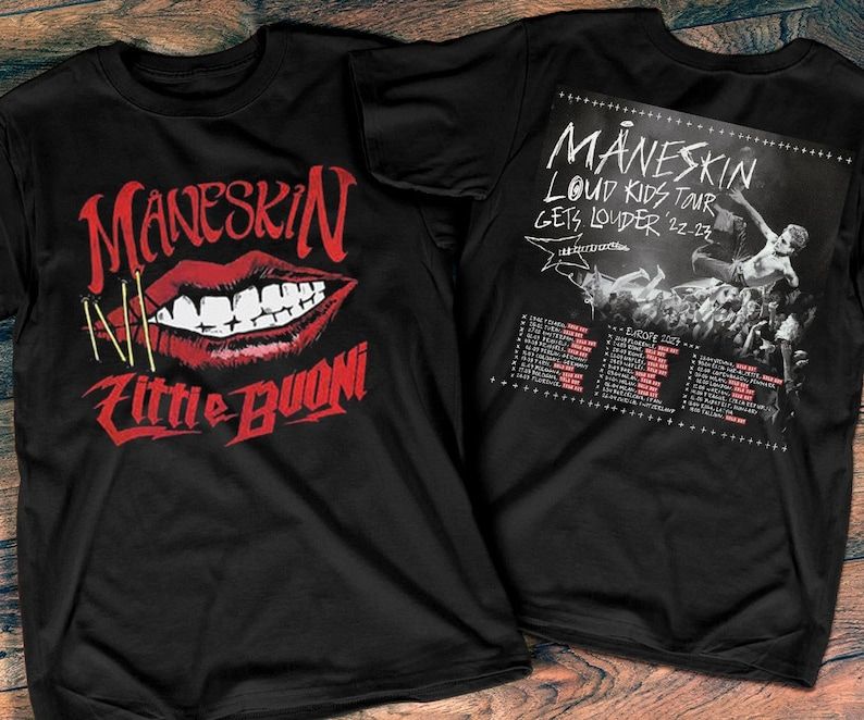 2023 Maneskin Tour Concert Merch, Maneskin Little Buoni Shirt, Maneskin Loud Kids Gets Louder Tour 2023 T-Shirt, Maneskin European Tour 2023 T-Shirt