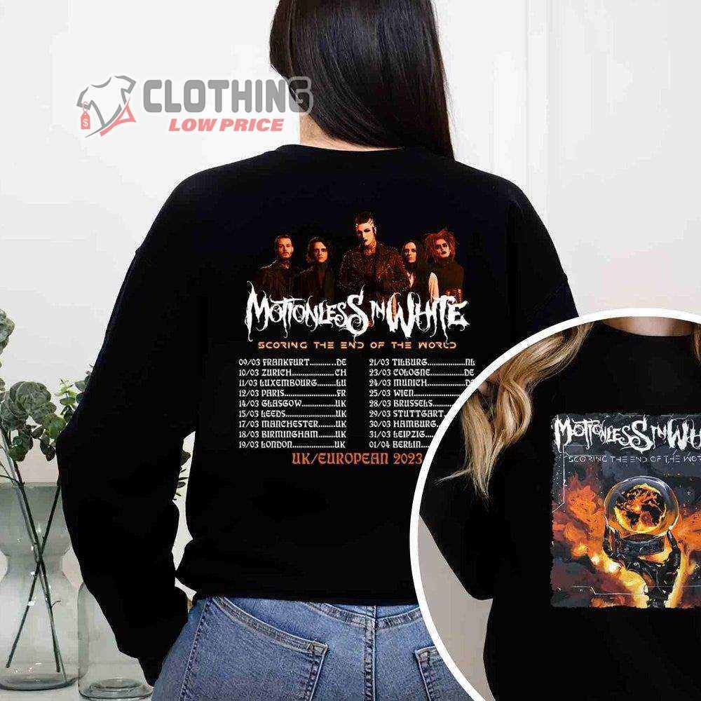 2023 Motionless In White Scroing The End Of The World Tour 2023 Merch Motionless In White Tour 2023 UK Europe T-Shirt