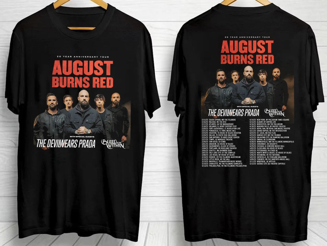 August Burns Red 20 Years Anniversary Tour 2023 Merch August Burns Red Tour 2023 With Special Guests The Devilwears Prada T-Shirt