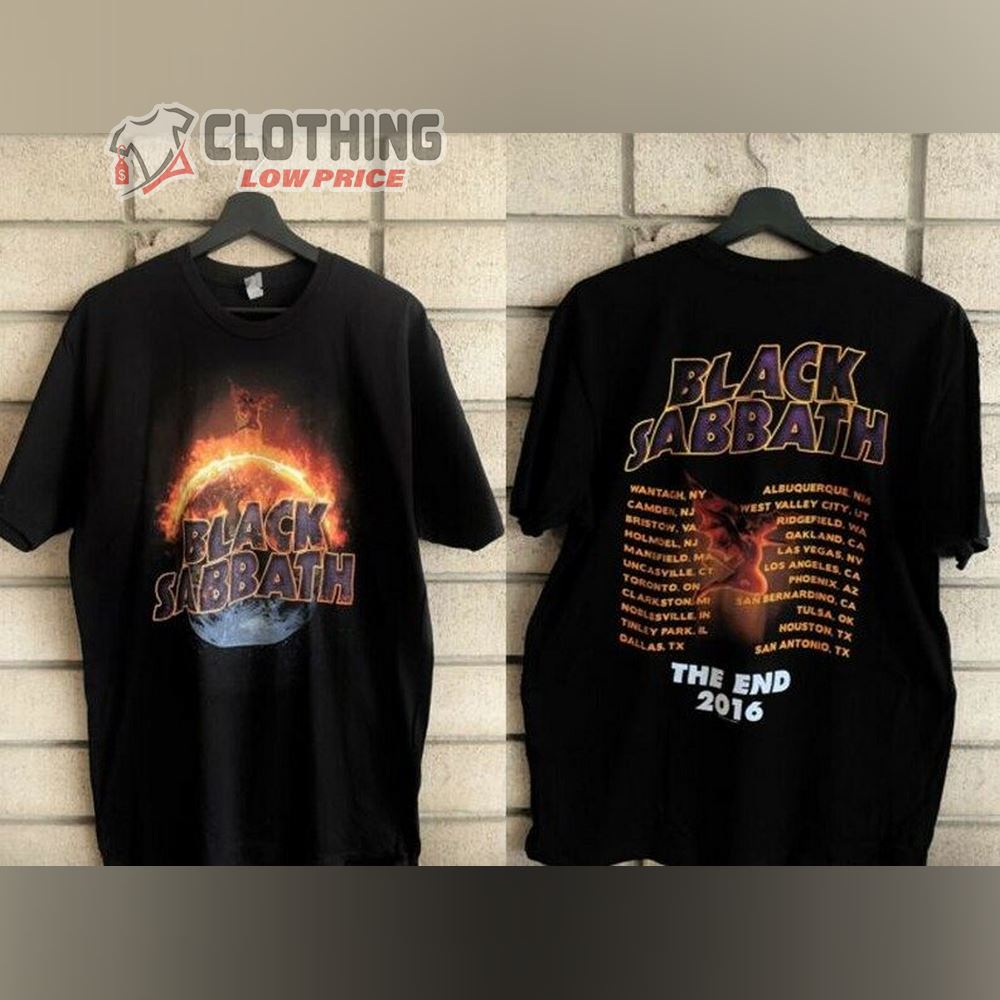 Black Sabbath Tour Merch, Black Sabbath Tour 2016 Songs Paranoid Iron Man T-Shirt