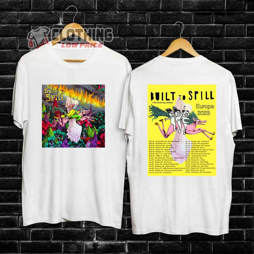 Built To Spill Europe 2023 Merch, Built To Spill World Tour 2023 Shirt, Built To Spill Europe 2023 Setlist T-Shirt