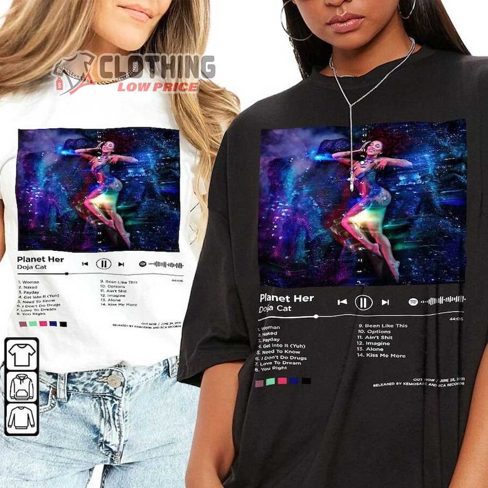 Doja Cat Planet Her Album Tracklist Merch, Doja Cat New Album T-Shirt, Doja Cat Vintage Album Retro Graphic Unisex Tee