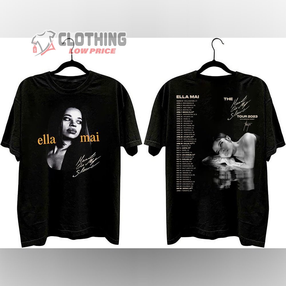 Ella Mai Hear On My Sleeve Tour Dates 2023 Merch, Ella Mai Tour 2023 With Special Guests T-Shirt