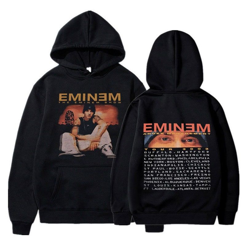 Eminem 2023 Concert Tour Dates Merch, Eminem Anger Management Tour 2002 Hoodie, Vintage Harajuku Funny Rick Long Sleeve Sweatshirts