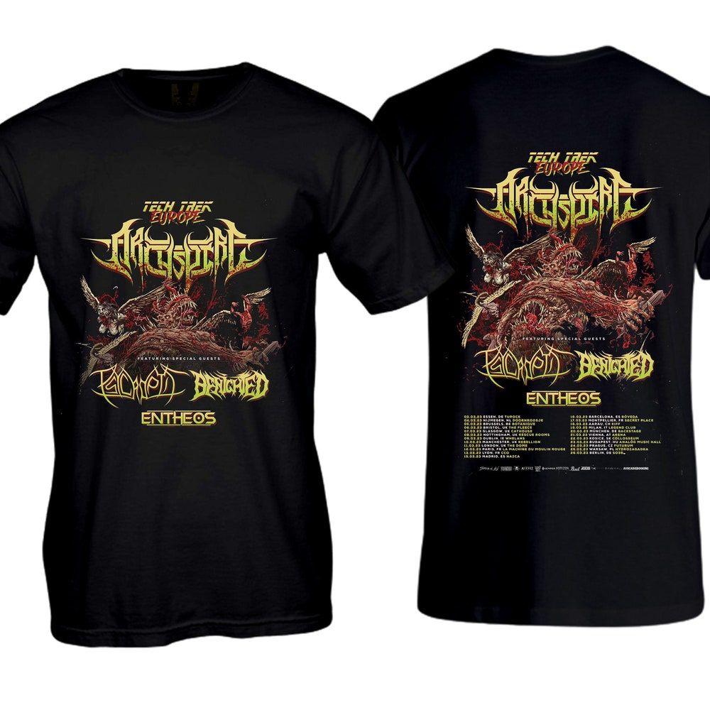 Entheos Announces European Tour With Archspire Merch, Relentless Mutation Metal Music Shirt Archspire Tour 2023 Vintage T-Shirt