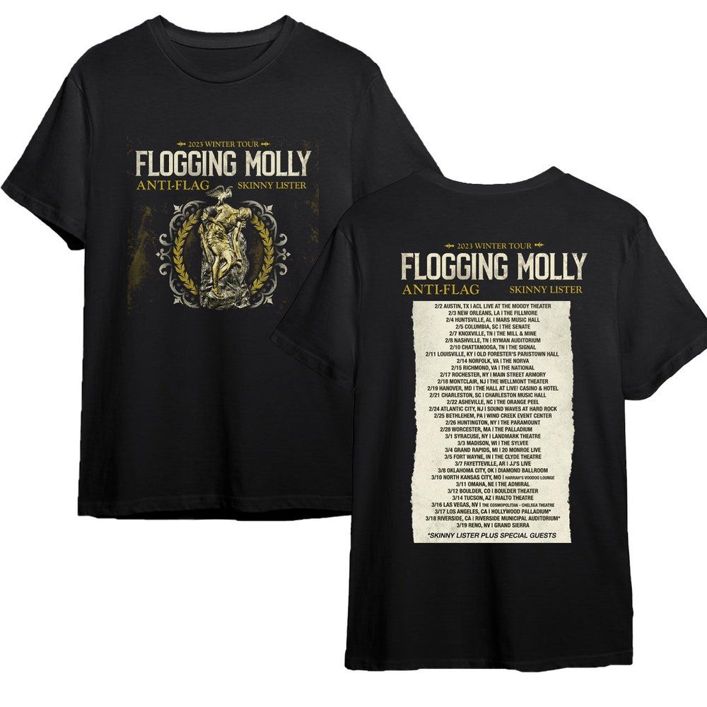 Flogging Molly Band Tour 2023 Merch 2023 Winter Tour Shirt 2023 Winter Tour Flogging Molly T-Shirt