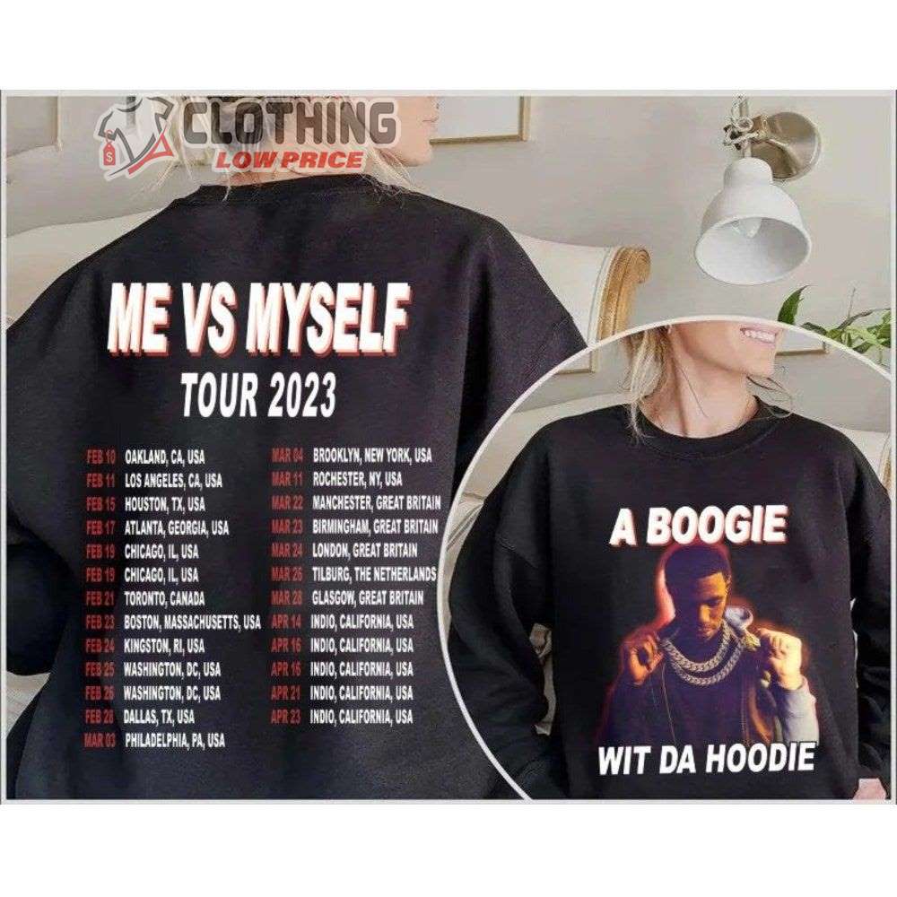 A Boogie With Da Me Versus Myself Tour 2023 Merch Me Versus Myself Tour 2023 Shirt A Boogie World Tour 2023 Dates T-Shirt