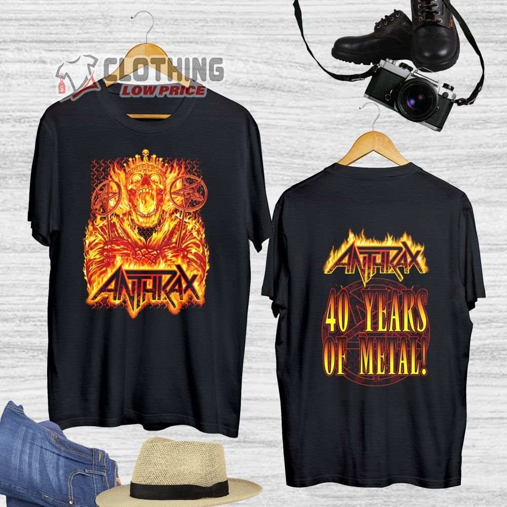 Anthrax 40Th Anniversary North American Tour 2023 Merch Anthrax North American Tour 2023 Tickets T-Shirt