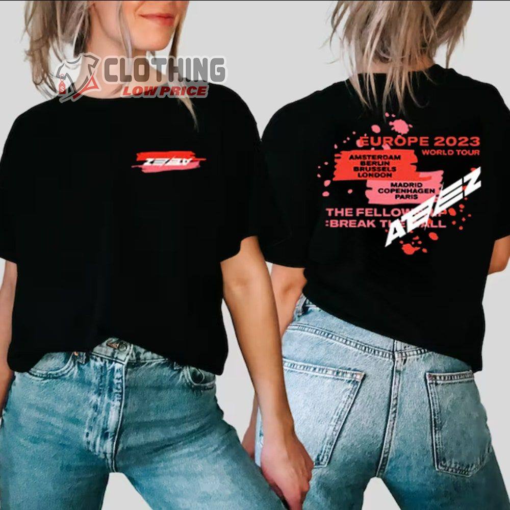 Ateez Break The Wall Word Tour 2023 Merch, Ateez Europe 2023 World Tour Sweatshirt, Ateez Concert T-Shirt