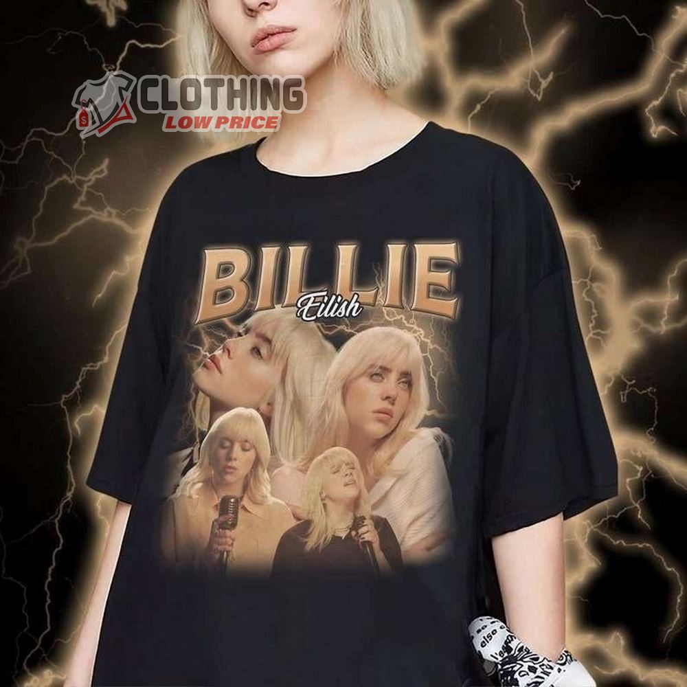 Billie Eilish Happier Than Ever The World Tour Shirt Billie Eilish Black Big T-Shirt