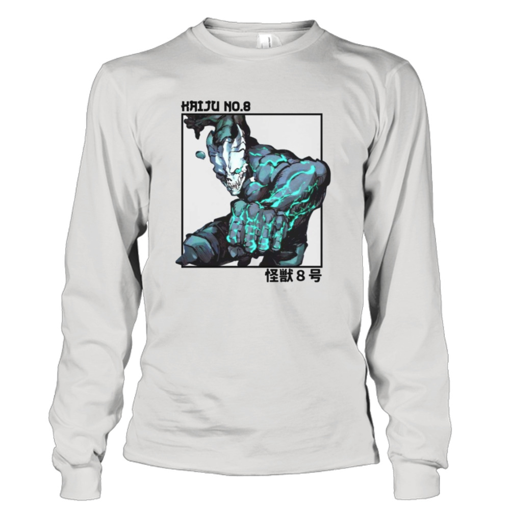 Black Green Monster Kaiju No8 Art shirt 3 Long Sleeve Tee