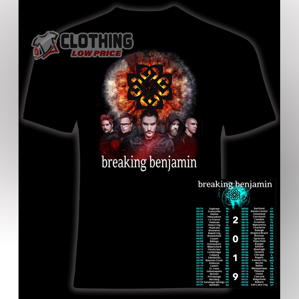 Breaking Benjamin Tickets Shirt, Breaking Benjamin Tour Setlist Shirt,  Breaking Benjamin Tour 2023 Shirt