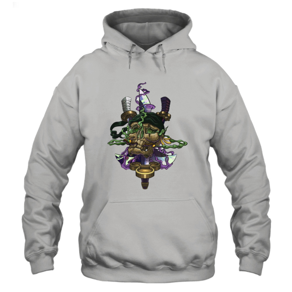 Green Smoke Zoro’s Jolly Roger One Piece Art shirt 4 Hoodie
