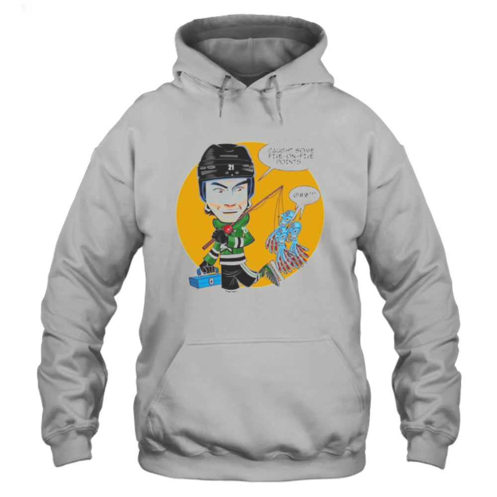 caught some five on five points Jason Robertson kraken fishing shirt 4 Hoodie