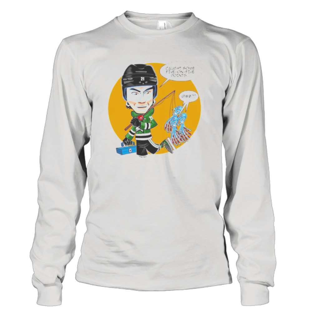 caught some five on five points Jason Robertson kraken fishing shirt 3 Long Sleeve Tee