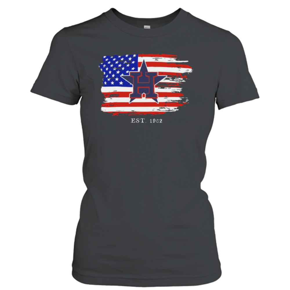 Hot 2023 Houston Astros Est 1962 4th Of July Shirt 2 Ladies T-Shirt
