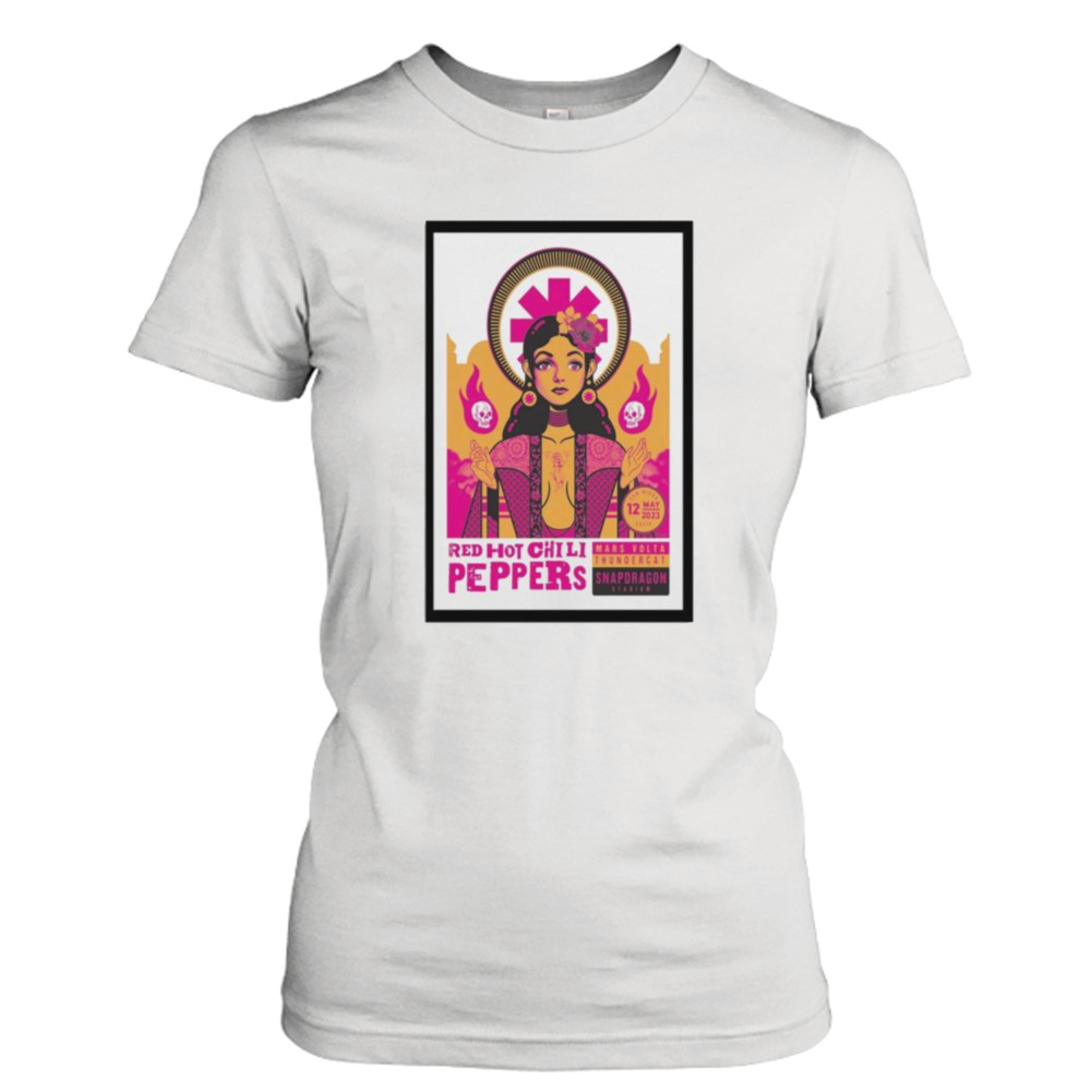 Red Hot Chili Peppers 2023 Tour San Diego California Poster shirt 2 Ladies Tee