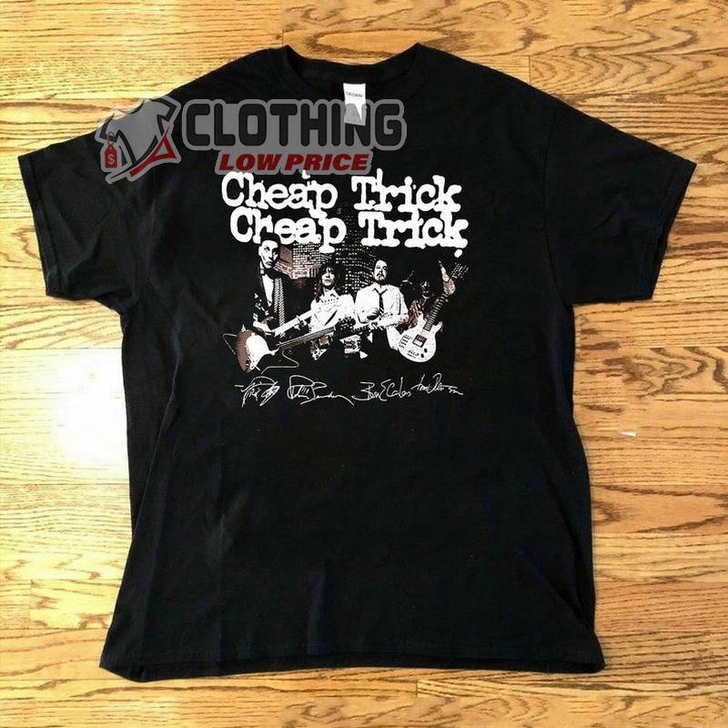 Cheap Trick Band Signed T-shirt, Cheap Trick Rock And Roll Hall Of Fame Tees, Cheap Trick Tour Merch