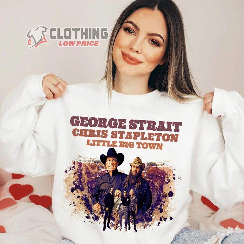 Chris Stapleton All American Road Show Tour 2023 Merch George Strait-Chris Stapleton Little Big Town Country Music Shirt Chris Stapleton Music Tour 2023 Setlist T-Shirt