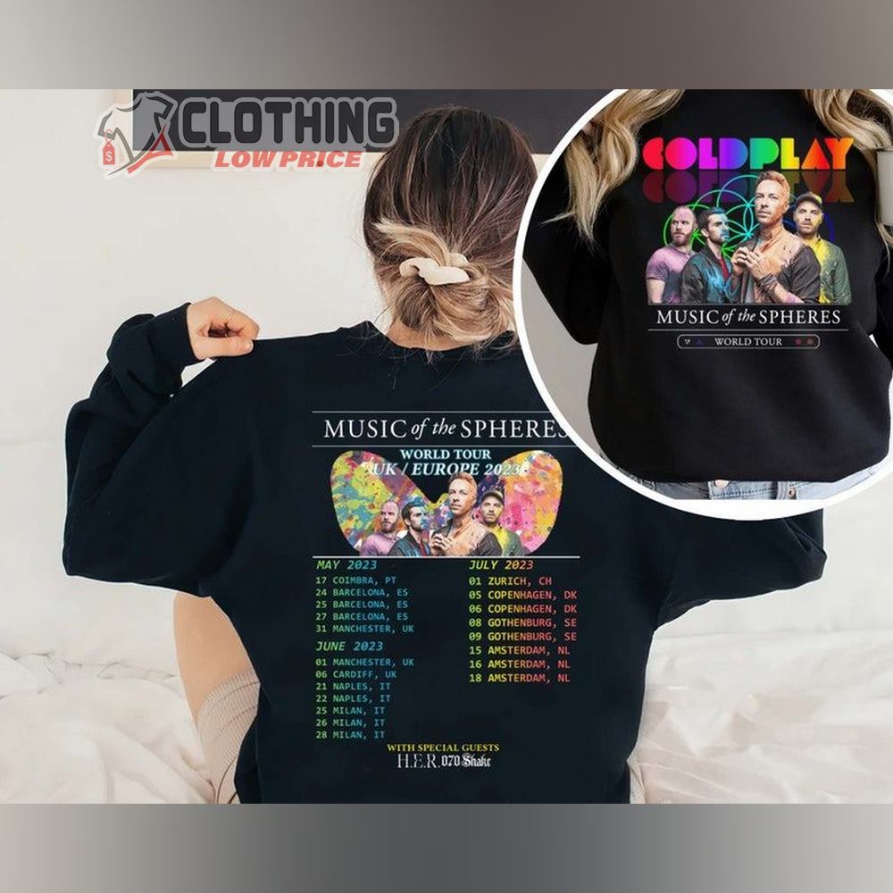 Coldplay Tour 2023 Shirt, Coldplay Tour 2023 Europe Shirt, Coldplay Tour 2023 Uk Price Shirt, Coldplay Music Of The Spheres World Tour Shirt