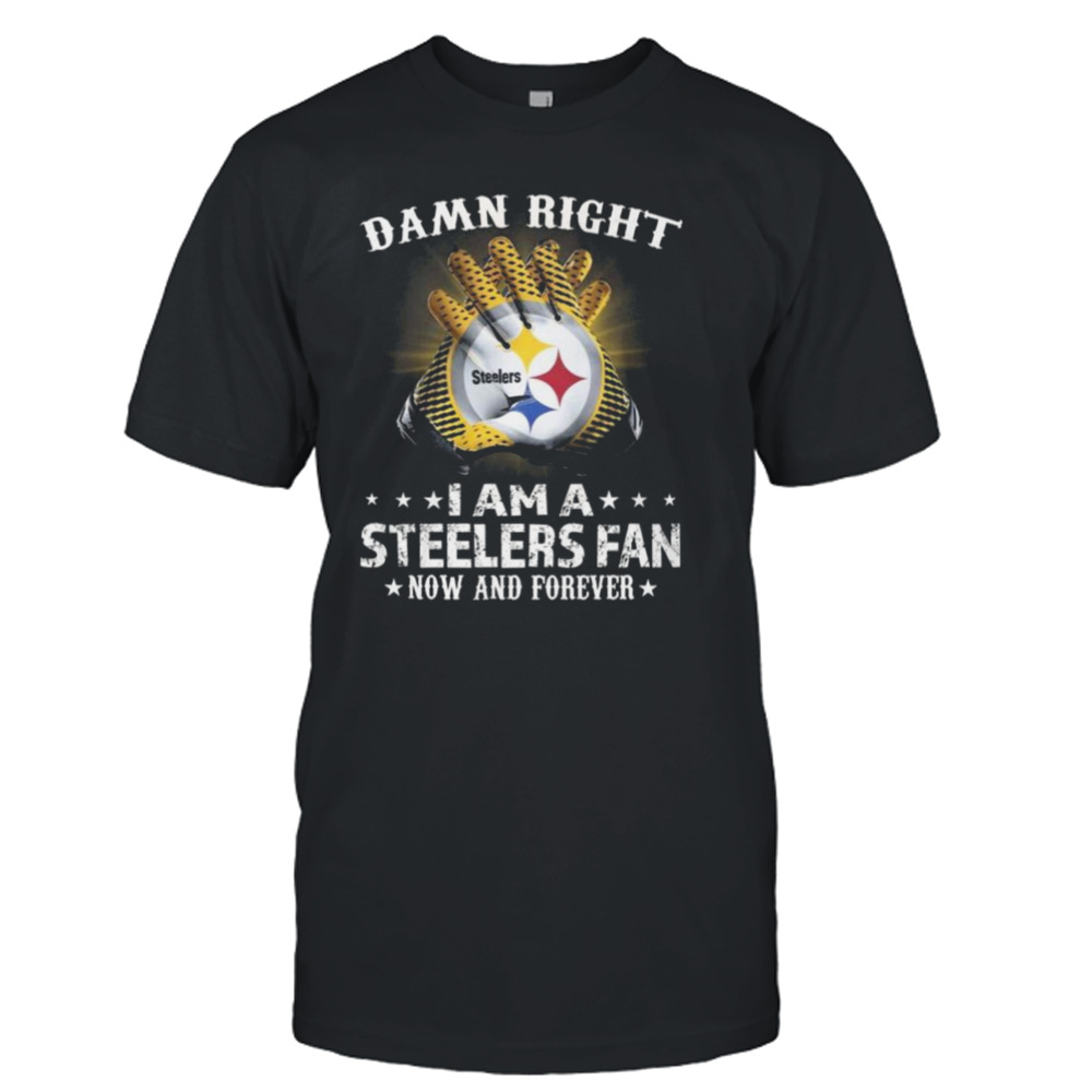 Pittsburgh Steelers Damn Right I Am A Pittsburgh Steelers Fan Now And Forever 2023 Shirt