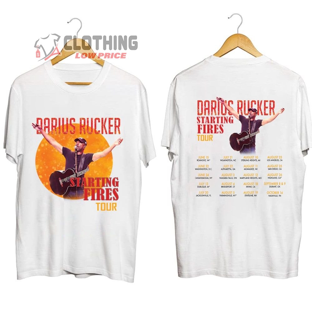 Darius Rucker Starting Fires Tour 2023 Merch, Darius Rucker 2023 Concert Shirt, Starting Fires Tour 2023 Setlist T-Shirt