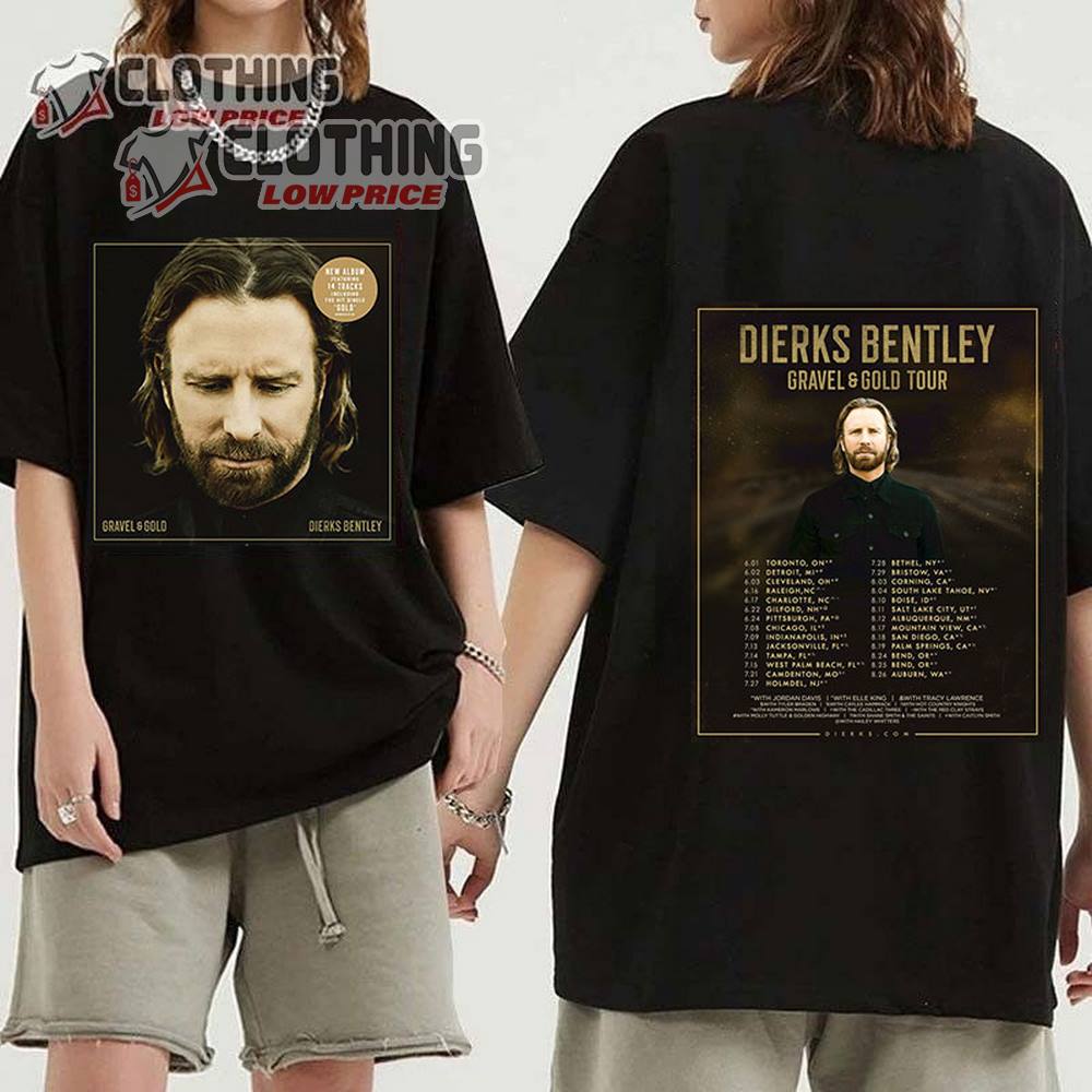 Dierks Bentley Gravel & Gold Tour 2023 Budweiser Stage Merch, Dierks Bentley Gravel & Gold Tour 2023 T-Shirt