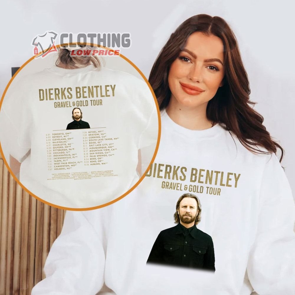 Dierks Bentley Gravel And Gold 2023 Tour Dates Merch, Gravel And Gold Concert 2023 Shirt, Dierks Bentley Country Music T-Shirt