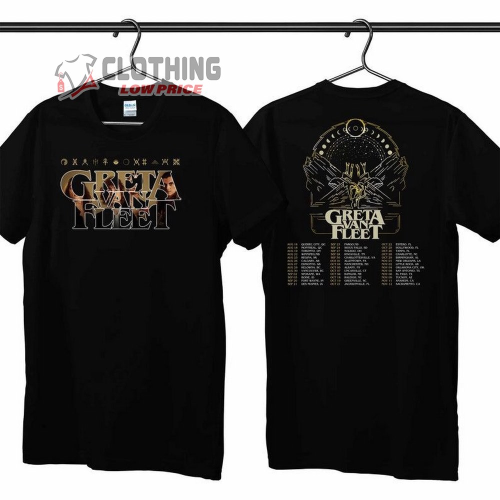 Greta Van Fleet Dreams In Gold Tour 2022 Setlist Merch, Gvf Greta Van Fleet Concert Shirt