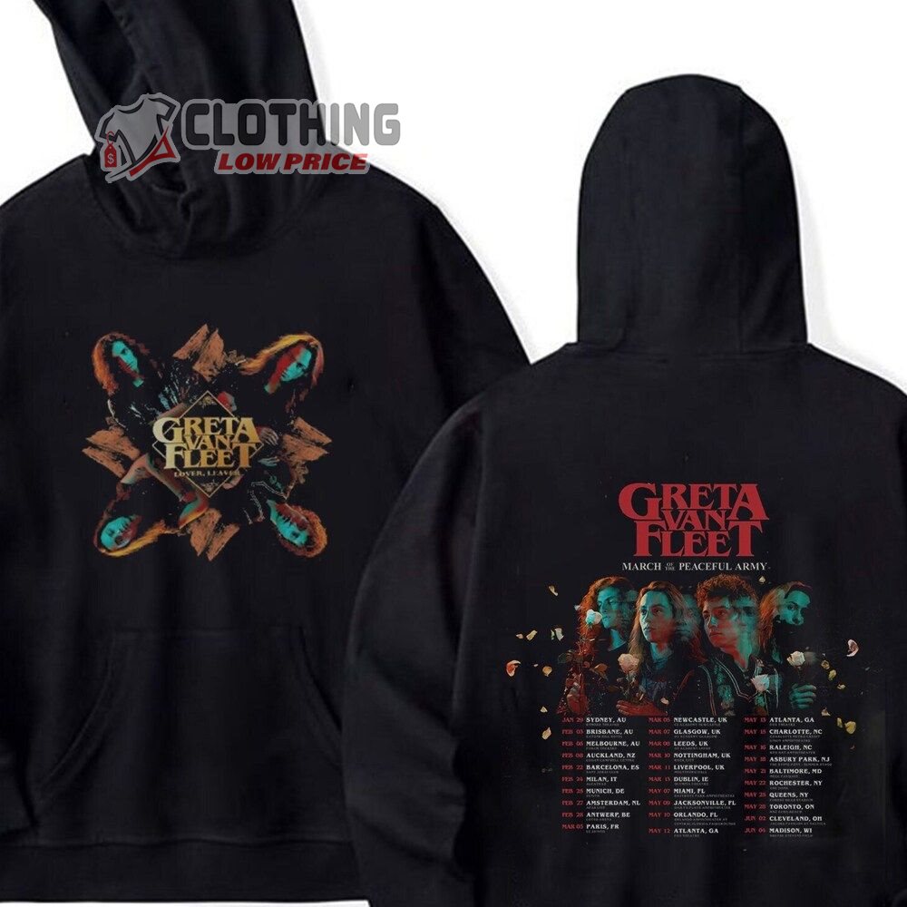 Greta Van Fleet Tour 2023 Unisex Merch, Greta Van Fleet Shirt, Greta Van Fleet World Tour 2023 Setlist T-Shirt