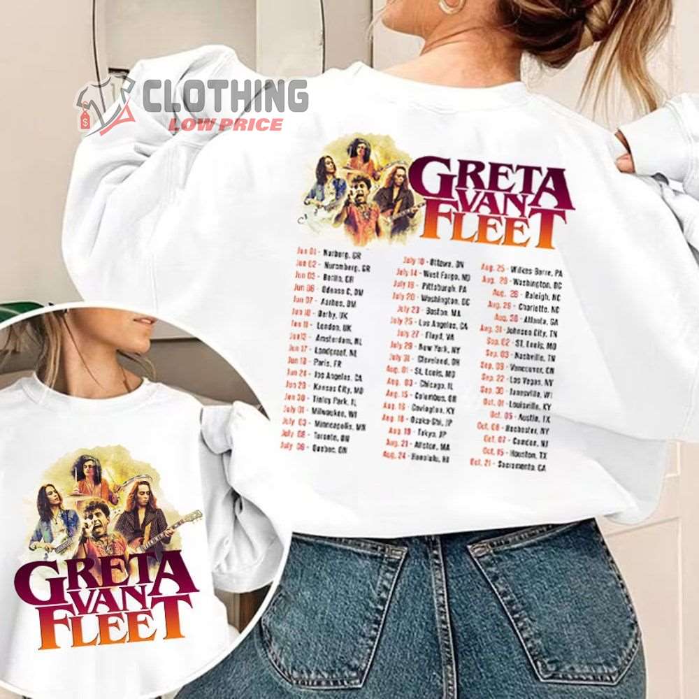 Greta Van Fleet Tour Concert Dates Merch Greta Van Fleet Rock Band Tour T-Shirt