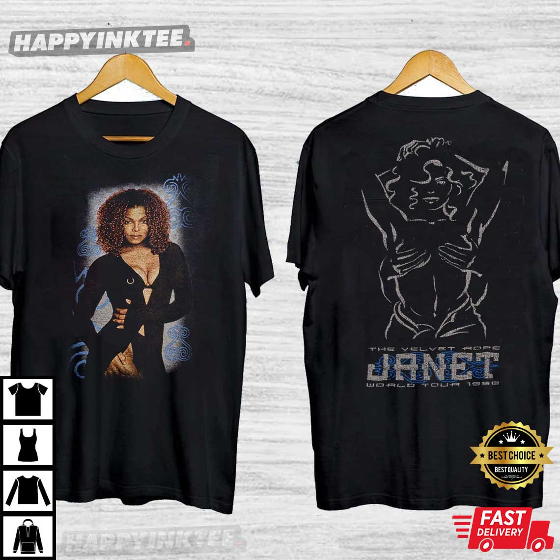1998 Vintage Janet Jackson The Velvet Rope World Tour T-Shirt