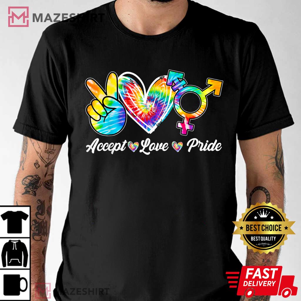 Accept Love Pride Transgender Tie Dye LGBT Pride Month Best