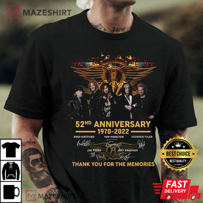 Aerosmith Band 52nd Anniversary 1970-2022 Best T-Shirt