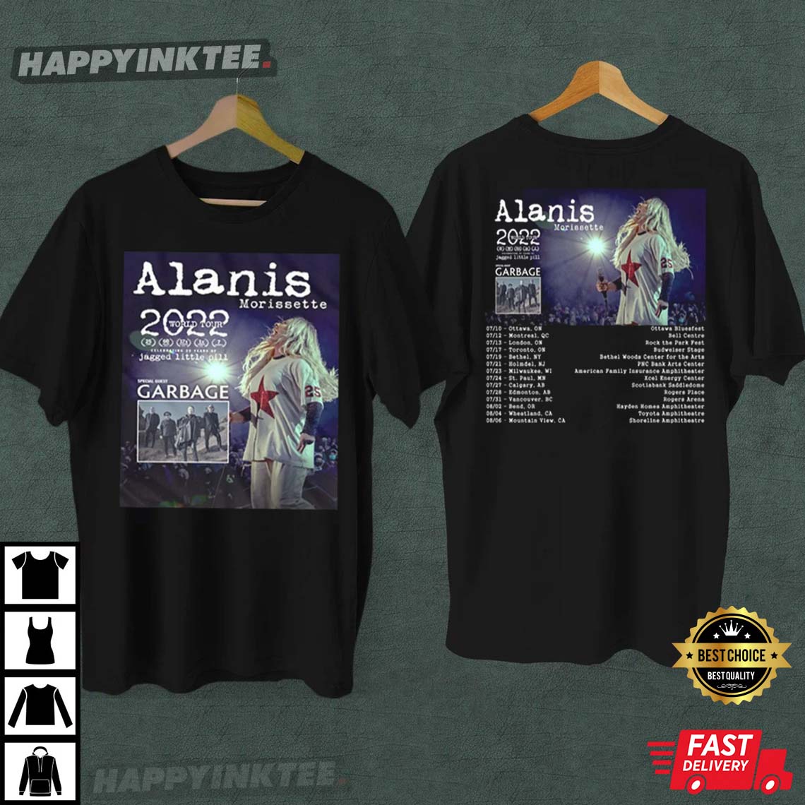 Alanis Morrisette 25 Years Jagged Little Pill Tour 2022 T-Shirt