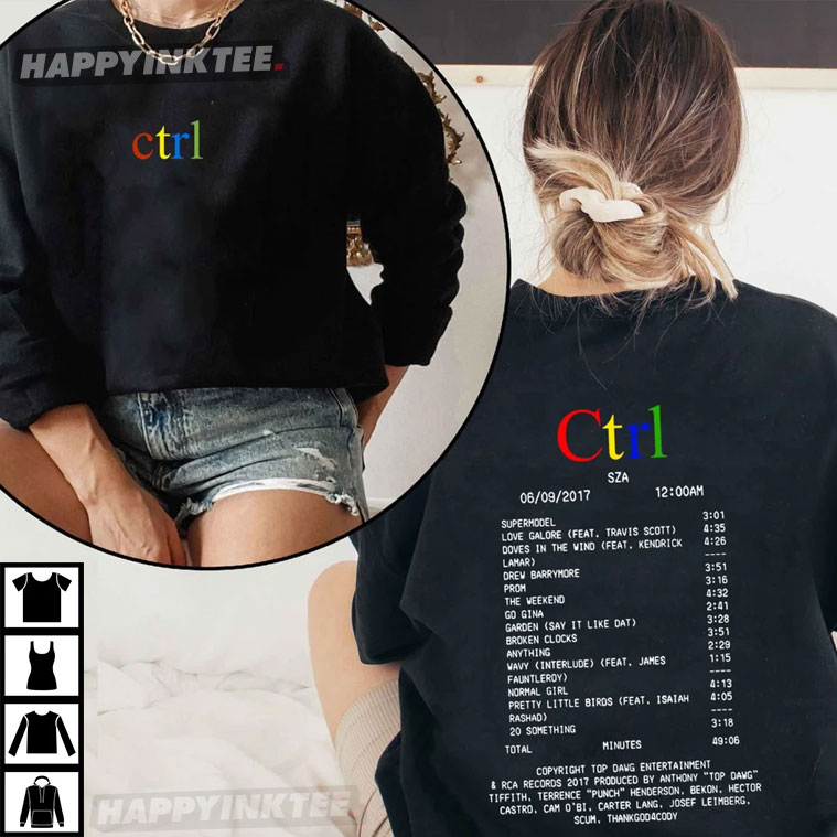 Album CTRL By SZA With Full Tracklist T-shirt - Bring Your Ideas, Thoughts And Imaginations Into Reality Today