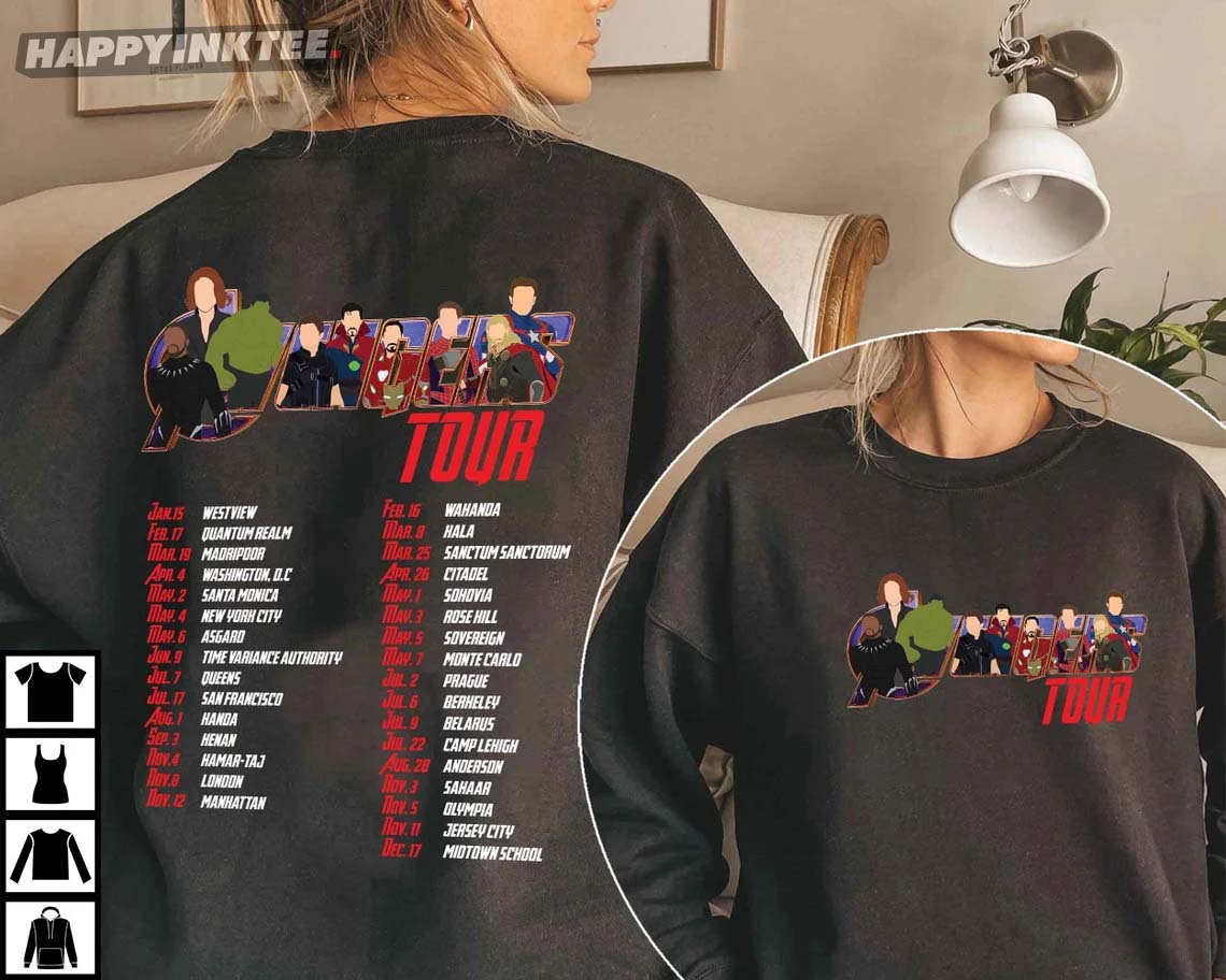 Avengers Tour 2022 Marvel All Team Gift For Fan T-Shirt