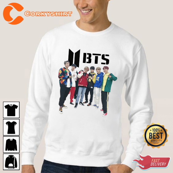 BTS Band Members Image T-Shirt Graphic Tee Corkyshirt.com