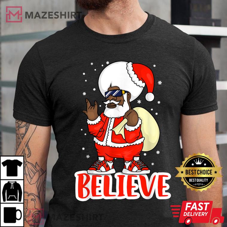 Believe In Black Melanin Santa Best T-Shirt