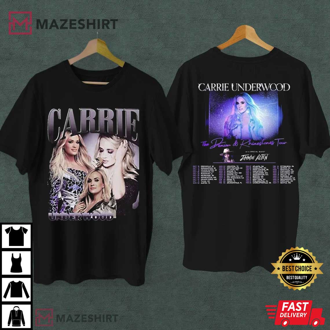 Carrie Underwood Denim And Rhinestones Tour 2022 Merch T-Shirt