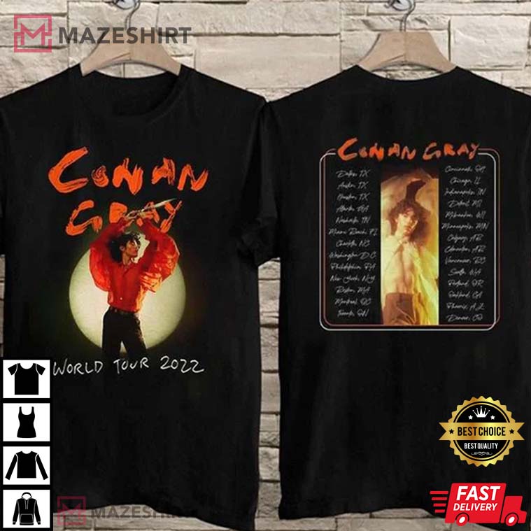 Conan Gray World Tour 2022 Double Sided Best T-shirt