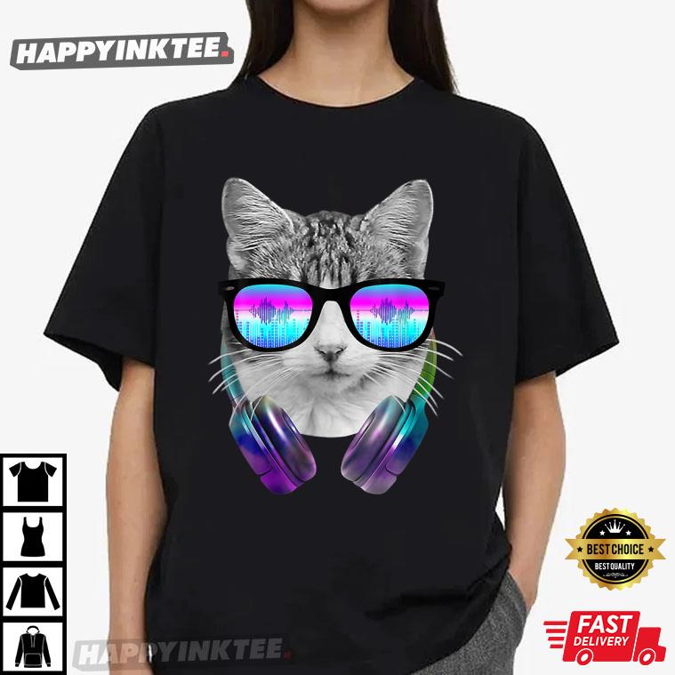 DJ Cat Headphones Music Underground EDM T-Shirt