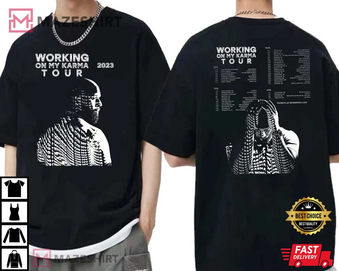 DVSN Tour Working On My Karma World 2023 Tour T-Shirt